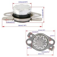 Ceramics KSD301 45 Degree Normally Closed NC Temperature Controlled Switch Thermostat 250V 16A Temperature Control - 2