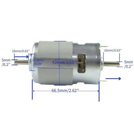 D Shaft 775 12V 10000RPM High Speed High Torque DC Motor Dual Shaft - 2