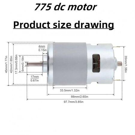 D Shaft 775 24V 10000RPM High Speed High Torque DC Motor Dual Shaft - 3