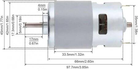 D Shaft 775 24V 5500RPM High Speed High Torque DC Motor Dual Shaft - 2