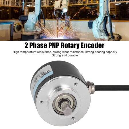 D10mm Hollow Shaft DC5-24V 1200 Pulses Incremental Photoelectric Rotary Encoder PNP Voltage Output - 5