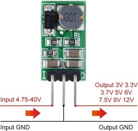 DC-DC DC5-40V To 12V 1A Buck Step Down Converter Module Voltage Regulator Board With 3 Pin - 3