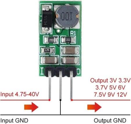 DC-DC DC5-40V To 9V 1A Buck Step Down Converter Module Voltage Regulator Board With 3 Pin - 3