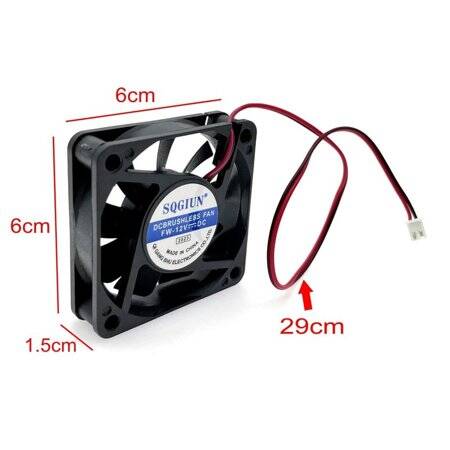 DC12V 0-14A 6015 Oil Containing Cooling Fan With XH2-54-2P 30cm Cable Size:60x60x15mm - 2