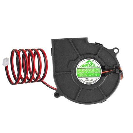 DC12V 0-27A 7530 Oil Containing Centrifugal Fan With XH2-54-2P 30cm Cable Size:75x75x30mm - 1