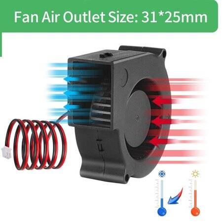 DC12V 0.0-33A 7530 Double Ball Centrifugal Fan With XH2-54-2P 30cm Cable Size:75x75x30mm - 2