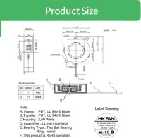 DC12V 5015 Double Ball Cooling Fan With XH2-54-2P 30cm Cable Size:50x50x15mm - 4