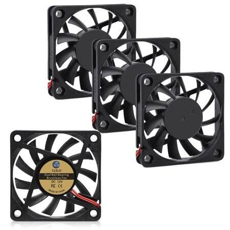 DC12V 6010 Double Ball Cooling Fan With XH2-54-2P 30cm Cable Size:60x60x10mm - 1