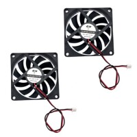 DC12V 8010 Double Ball Cooling Fan With XH2-54-2P 30cm Cable Size:80x80x10mm - 1