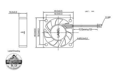 DC12V Cooling Fan 40x40x40x10mm - 4