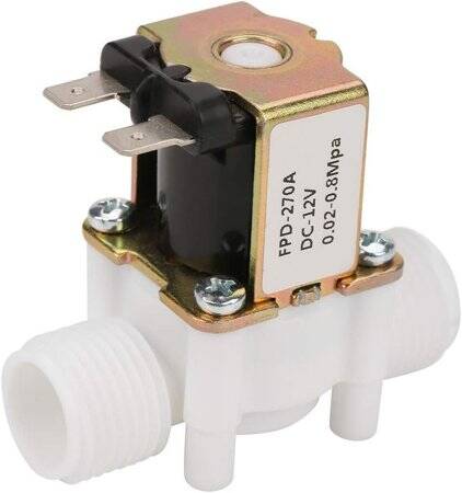 DC12V N/O G1/2 Male Thread Plastic Electric Solenoid Valve Water Air Inlet Flow Switch For 0-02-0-8Mpa - 1