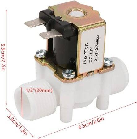 DC12V N/O G1/2 Male Thread Plastic Electric Solenoid Valve Water Air Inlet Flow Switch For 0-02-0-8Mpa - 2