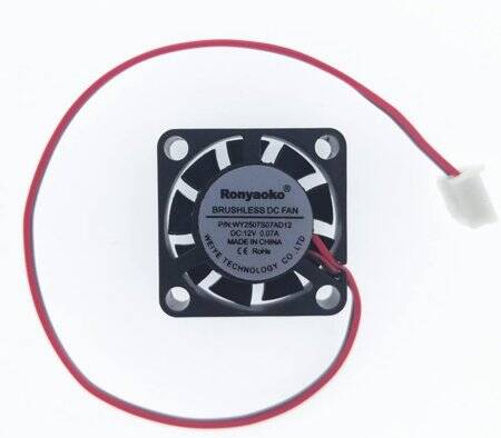 DC24V 2507 Hydraulic Cooling Fan With XH2-54-2P 30cm Cable Size:25x25x7mm - 3