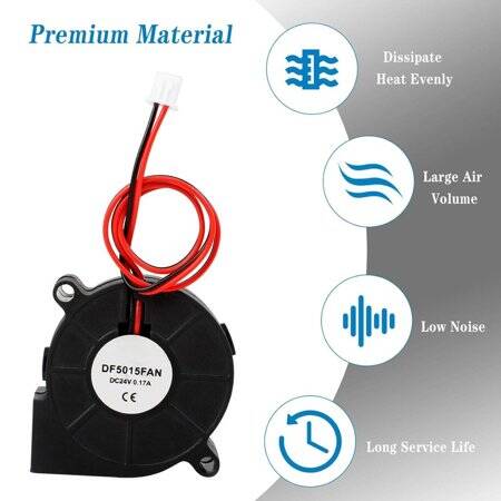 DC24V 5015 Oil Containing Cooling Fan With XH2-54-2P 30cm Cable Size:50x50x15mm - 3