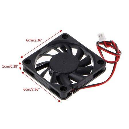 DC24V 6010 Double Ball Cooling Fan With XH2-54-2P 30cm Cable Size:60x60x10mm - 2