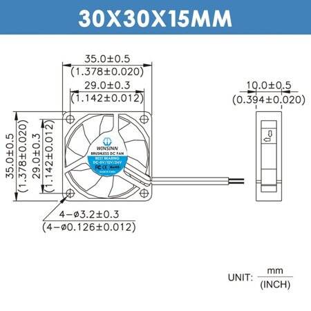 DC5V 3510 Hydraulic Cooling Fan With USB Size:35x35x10mm - 2