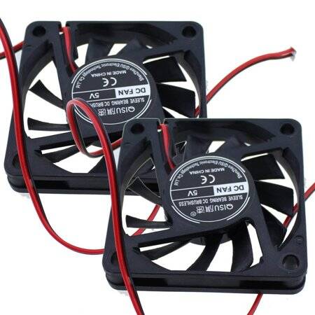 DC5V 6010 Double Ball Cooling Fan With XH2-54-2P 30cm Cable Size:60x60x10mm - 1