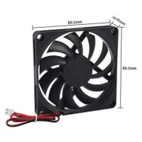 DC5V 8010 Oil Containing Cooling Fan With XH2-54-2P 30cm Cable Size:80x80x10mm - 5