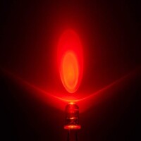 Diffused 28mm Leg 5mm LED Water Clear Red+Yellow CA Use 2V 20mA - 3