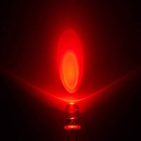 Diffused 28mm Leg 5mm LED Water Clear Red+Yellow CA Use 2V 20mA - 3