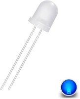 Diffused 28mm Leg 8mm LED Blue Use 3V 20mA - 1