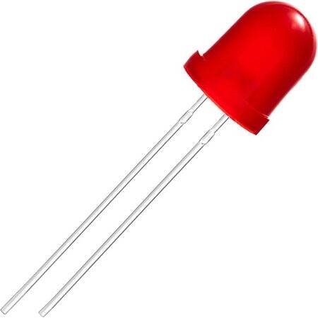 Diffused 28mm Leg 8mm LED Red Use 2V 20mA - 4