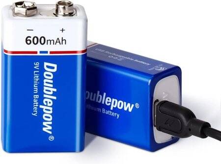 Doublepow 9V 650MAH Usb 6F22 Rechargeable Lithium Battery Without Usb Cable - 1