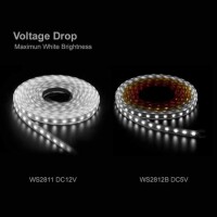 Epoxy 12V WS2811 RGB5050 Black SMD LED Strip 60 LED/Meter Flexible 5M/Roll IP65 - 4