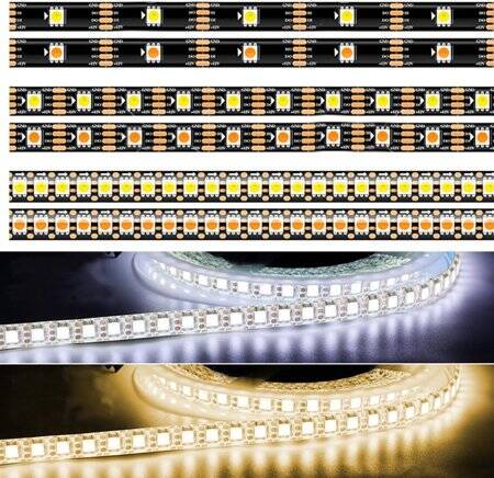 Epoxy 12V WS2815 RGB5050 White SMD LED Strip 30 LED/Meter Flexible 5M/Roll IP65 - 1