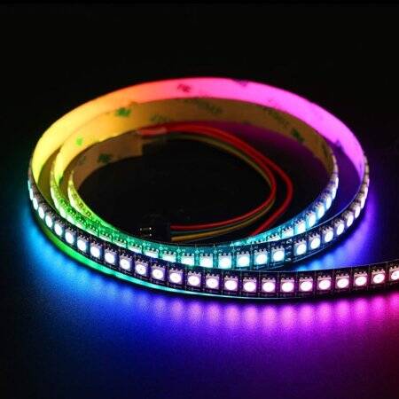 Epoxy 5V SK9822 APA102C RGB5050 Black Flexible 1M SMD LED Strip 144 LED/Meter IP65 - 2