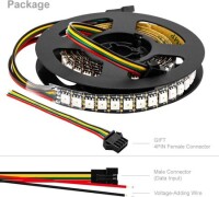 Epoxy 5V SK9822 APA102C RGB5050 Black Flexible 1M SMD LED Strip 144 LED/Meter IP65 - 5