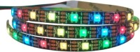 Epoxy 5V WS2812B RGB5050 Black Flexible 1M SMD LED Strip 74 LED/Meter IP65 - 2