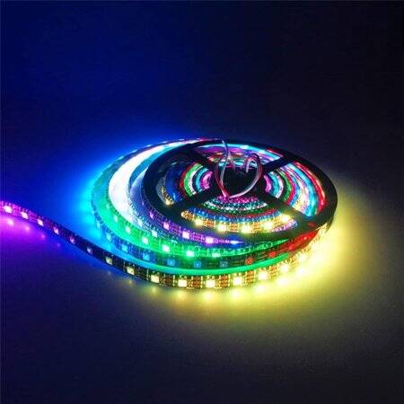 Epoxy 5V WS2812B RGB5050 Black SMD LED Strip 60 LED/Meter Flexible 5M/Roll IP65 - 1