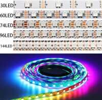 Epoxy 5V WS2812B RGB5050 White Flexible 1M SMD LED Strip 74 LED/Meter IP65 - 2