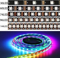 Epoxy 5V WS2812B RGB5050 White Flexible 1M SMD LED Strip 74 LED/Meter IP65 - 4