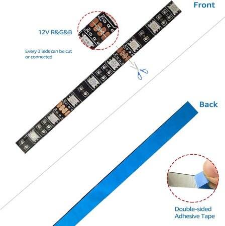 Epoxy 5V WS2813B RGB5050 Black SMD LED Strip 60 LED/Meter Flexible 5M/Roll IP65 - 3