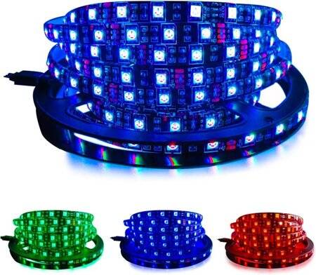 Epoxy 5V WS2813B RGB5050 Black SMD LED Strip 60 LED/Meter Flexible 5M/Roll IP65 - 5