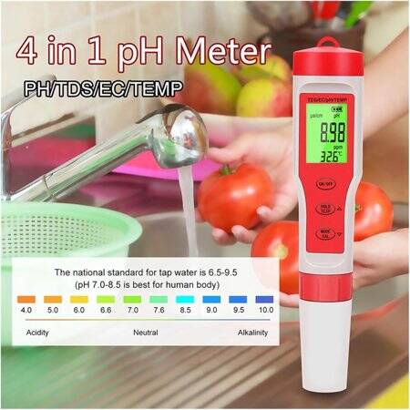 EZ9908 4 in 1 multifunction Test Water Testing Kit pH/TDS/EC/TEMP With Battery - 2