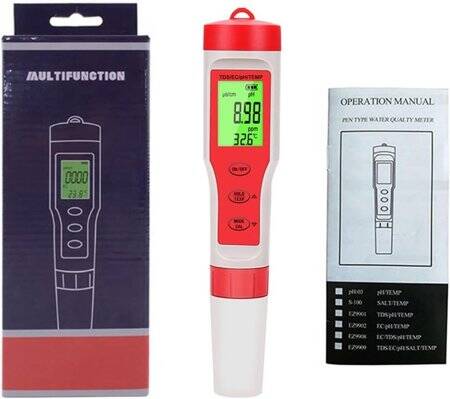 EZ9908 4 in 1 multifunction Test Water Testing Kit pH/TDS/EC/TEMP Without Battery - 1