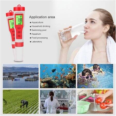 EZ9908 Green Backlight 4 in 1 Multifunction Test Water Testing Kit pH/TDS/EC/TEMP Without Battery - 5