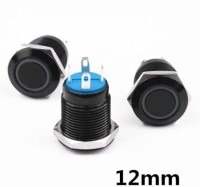 Flat Head 12mm 110-220V Waterproof Momentary Self-Reset Metal Push Button Switch With Red Led Light - 2