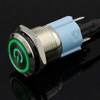 Flat Head 16mm 110-220V Waterproof Momentary Self-Resert Metal Push Button Switch With White Led Light - 5