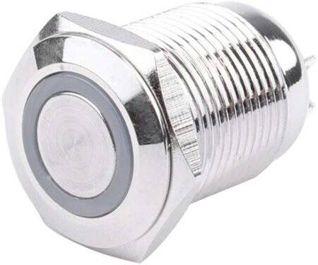 Flat Head 16mm 110-220V Waterproof Self-Locking Metal Push Button Switch With Red Led Light - 4