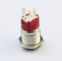 Flat Head 16mm 12-24V Waterproof Momentary Self-Resert Metal Push Button Switch With Yellow Led Light - 3