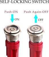 Flat Head 19mm 12-24V Waterproof Self-Locking Metal Push Button Switch With Green Led Light - 4