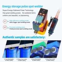 GLITTER 801A+ Energy Storage Capacitor Spot Welder +70A Welder Pen+Voltage Measuring Pen UK Plug - 4