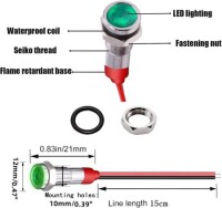 Green 10-24V 12mm LED Metal Indicator Light - 5