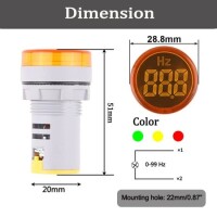 Green 20-75Hz 22mm AD16-22DSHZ Round LED Hertz Meter Indicator Light - 2