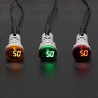 Green 20-75Hz 22mm AD16-22DSHZ Round LED Hertz Meter Indicator Light - 5