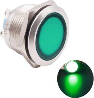 Green 24V AD22C-12 LED Metal Indicator Light - 1